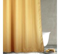 Popkozzi Yellow Gold Long Shower Curtain: 78 Inch Long Waffle Weave Heavy Duty Fabric Shower Curtains for Bathroom - Water Repellent Washable Thick Polyester Cloth Bath Curtain - 183 x 200 cm Drop
