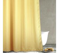 Popkozzi Yellow Long Fabric Shower Curtain: 78 Inch Waffle Weave Heavy Duty Shower Curtains for Bathroom - Water Repellent Washable Thick Polyester Cloth Bath Curtain - 183 x 200 cm Drop