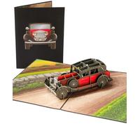 PopLife Classic Automobile 3D Pop Up Card for All Occasions - Car-Themed Birthday, Father's Day, Congratulations, Retirement, Work Anniversary - Thinking of You, You're The Best - for Dad, Grandpa