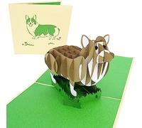 PopLife® Corgi Puppy 3D Pop Up Greeting Card for All Occasions - Corgi Gift, Furry Corgi Butt, Dog Mom - Folds Flat for Mailing - Mothers Day Card, Happy Birthday, Get Well, Kids Card, Mom Gift