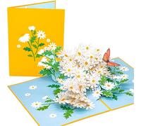 PopLife Daisy Flowers Pop Up Mother's Day Card - 3D Anniversary, Pop Up Birthday Card, Thank You, Congratulations, Valentine's - for Mom, for Daughter, for Wife, for Grandma, for Stepmom
