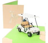 PopLife Golf Cart 3D Pop Up Card - Premium Golfing Greeting Card for Dad, Husband, Grandpa, Son - Father’s Day, Birthday, Retirement, Anniversary, Valentine’s Day - Unique Golf Gift Card for Men