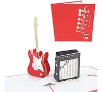 PopLife Guitar and Amp 3D Pop Up Fathers Day Card - Happy Birthday Pop Up Congratulations Card, Guitar Card, Retirement - Guitar Teacher Gift, Musician, Student, Band Present, Music School, Graduation