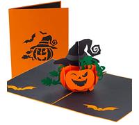 PopLife® Halloween Pumpkin 3D Pop Up Card - Trick or Treat Party Favor, Ghosts and Pumpkins, Spooky Surprise, Halloween Day Card - Folds Flat for Mailing - for Grandkids, for Kids, for Classmates