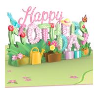 PopLife® Happy Mother's Day 3D Pop Up Card - Spring Gardening, Flower Theme Gift - for Mom, Wife, Sister, Grandma, Step-mom, Mother-In-Law