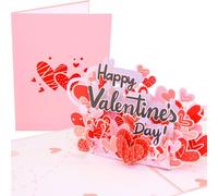 PopLife® Happy Valentine's Day 3D Pop Up Card Message - Romantic Valentine Card for Valentine's Day Wishes, Anniversary, Date Night - Fiance, Partner, Girlfriend, Husband
