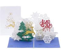 PopLife Holly Jolly Holiday Pop Up Card - Handmade 3D Holiday Greeting, Blank Merry Christmas Note, Small Stocking Present for Friends and Family, Naughty or Nice