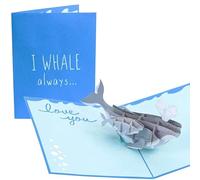 PopLife® Humpback Whale Parent and Child 3D Pop Up Card - Mother's Day Gift, Whale Lover's Birthday, Graduation - for Mom, for Daughter, for Son, for Parent, for Dad