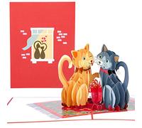 PopLife Love Kitties 3D Pop Up Card - Papercraft Greeting Card for Cat Lovers, Mother's Day, Valentines Day, Birthday, Anniversary - For Mom, Wife, Grandma, Kitty Parents - Envelope Included
