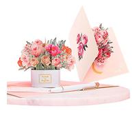PopLife® Luxe Flower Box 3D Pop Up Mother's Day - Blank Card, Anniversary, Valentine's Day Card, Wedding or Party Invitation - For Wife, Mom, Sister, Grandma, Daughter, and Girlfriend