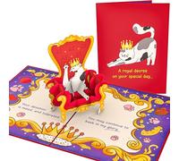 PopLife® Royal Cat 3D Pop Up Card - Funny Birthday Card, Congratulations, Valentine's Day, Just Because, Get Well Soon - For Cat Lovers, Kitty Parents, and Other Feline Subjects