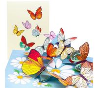 PopLife® Spring Butterflies 3D Pop Up Card - Mother's Day, Birthday, Anniversary, Valentine's Day, Thank You, Congratulations, and All Occasions - Beautiful Butterfly Greeting Card - For Mom, Grandma