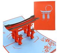 PopLife Torii Japan Gate 3D Pop Up Greeting Card for All Occasions - Asia Travellers, Architect, Japanese History Lovers - Folds for Mailing - Birthday, Graduation, Retirement, Anniversary, Get Well
