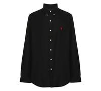 Poplin Button-Down Shirt with Custom Fit, male, Polo Ralph Lauren, Casual Shirts, Black, L, Shirts L
