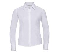 Poplin Fitted Long-Sleeved Formal Shirt Russell Collection White 10