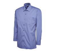 Poplin Full Sleeve Shirt - Long Sleeve Uneek Clothing Mid Blue 19.5 in