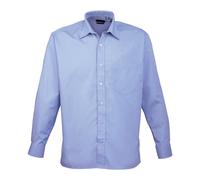 Poplin Long-Sleeved Shirt Premier Mid Blue 15 in