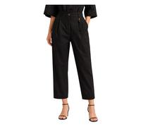 Poplin Stretch Carrot Trousers - female - Seventy - Cropped Trousers - Black - XS - Trousers XS