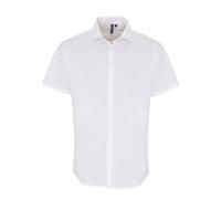 Poplin Stretch Short-Sleeved Shirt Premier White 5XL