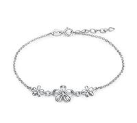 POPLYKE 925 Sterling Silver Flower Bracelet for Teen Girls Daisy Bracelet for Women Daisy Jewellery for Girls Birthday Gifts 6.5 inch