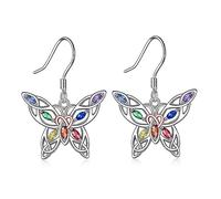 POPLYKE Celtic Butterfly Earrings for Women Steling Silver Celtic Knot Earrings Butterfly Jewerly Gift for Women 7 Chakra (butterfly)