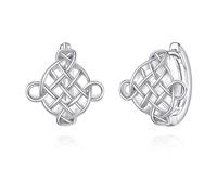 POPLYKE Celtic Earrings 925 Sterling Silver Men Hoop Earrings Celtic Knot Huggie Earring Hoops Irish Jewellery for Women Men