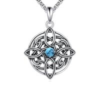 POPLYKE Celtic Knot Trinity Necklace 925 Sterling Silver Celtic Knot Round Cage Pendant Good Luck Irish Jewellery For Women Men
