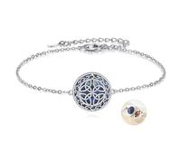 POPLYKE Celtic Locket Bracelet with Picture Inside 925 Sterling Silver Photo Locket Bracelet Nautical Theme Celtic Knot Rope Link Chain Jewellery for Women Men