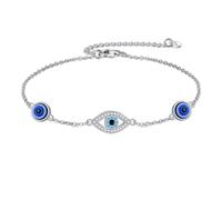 POPLYKE Evil Eye Anklet 925 Sterling Silver Devil's Eye Anklet Bracelets Women Anklet Jewellery for Women