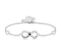 POPLYKE Paw Print/Moss Agate/Cross Bracelet Sterling Silver Adjustable Bracelet for Women, Jewellery for Mom, 22.86 cm