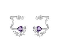 POPLYKE Scottish Thistle Earrings for Women Sterling Silver Purple Flower Studs Earrings Jewelry Gift for Girs (Scottish Thistle)