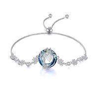 POPLYKE Tree of life Birthstone Bracelet for Women Sterling Silver Jewelry Opal Bracelet October Birthstone Gemstone Anniversary Birthday Christmas Gifts for Mom Women