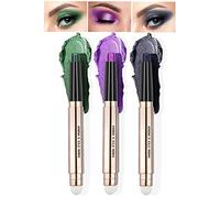 POPMISOLER 3 Pcs Glitter Eyeshadow Stick Sets, Smudge Proof Cream Eye Shadow Sticks Brown Eyeshadow Pencil with Soft Smudger Waterproof 2 in 1 Shimmer Eyeshadow Pen, Long Lasting Highlighter Makeup