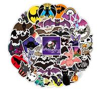 POPNWOW Cute Bats Stickers 50 pcs for Kids Teen, Cartoon Animal Waterproof Vinyl Aesthetic Decals for Luggage Water Bottles Laptop Pad Phone Skateboard Guitar Bike Scrapbook Art Crafts Box