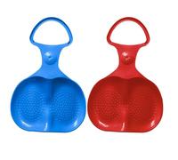 Popo Ride-On Sledge with Handle Popo Slider Sledge Bob Snow Slider for Children and Adults; Ultralight Slide Plate Bobsled Snow Bob (Red, Blue)