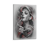 POPOORWQ Chicano Tattoo Art Poster Poster Decorative Painting Canvas Wall Posters And Art Picture Print Modern Family Bedroom Decor Posters 16x24inch(40x60cm)