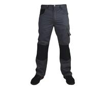 Popoqo Mens Combat Cargo Work Trousers Chinos Knee Pad Pockets UK Summer Workers Pants Grey 36W / 32L
