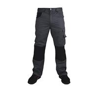 Popoqo Mens Work Trousers Cargo Combat Heavy Duty Hard Wearing with Knee Pad Pockets Size 30-46 (Grey, 32W/32L)