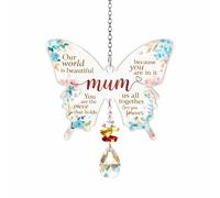 PopOra Butterfly Crystal Suncatcher Gift for Mum in Premium Magnetic Closure Gift Box, With a Beautiful Phrase.,Hanging Window Decoration with Rainbow Light, Mother’s Day, Birthday,Keepsake