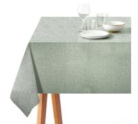 Poposa Rectangle Tablecloth Linen Texture Waterproof and Stain-Resistant Green Table Cloth, Kitchen Dining Table Decoration Fabric, 60 x 84 inch, Sage Green