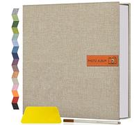 Popotop Large Photo Album Self Adhesive 4x6 5x7 8x10 Scrapbook Album DIY Picture Book,Gifts for Mom,Family Baby and Wedding,with Metal Pen and Plastic Board