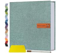 Popotop Large Photo Album Self Adhesive 4x6 5x7 8x10 Scrapbook Album DIY Picture Book,Gifts for Mom,Family Baby and Wedding,with Metal Pen and Plastic Board