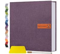 Popotop Large Photo Album Self Adhesive 4x6 5x7 8x10 Scrapbook Album DIY Picture Book,Gifts for Mom,Family Baby and Wedding,with Metal Pen and Plastic Board