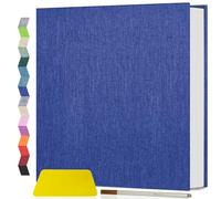 Popotop Linen Self Adhesive Photo Album, Wedding Scrapbook Album for 6x4 5x7 8x10, 40 Pages Linen Large Photo Book for Baby Travel Polaroid, with Scraper and Metallic Pen