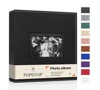Popotop Photo Album 4x6 300 Pockets with Leather Hardcover Cover, Small Photo Album Holder Book with 50Pcs Pages for Family Travel Wedding Baby Gifts