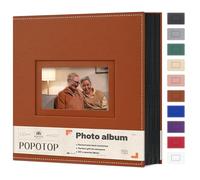 Popotop Photo Album 4x6 800 Pockets with Leather Hardcover Cover, Large Photo Album Binder Book with 80Pcs Pages for Family Travel Wedding Baby Gifts