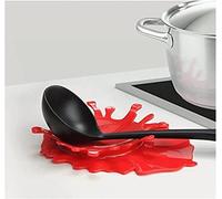 Popowbe Spoon Rest Holder Silicone Ketchup Shape Holders Splash Spoon Rest by Mustard Kitchen Cooking Aid Cup Holder Creative Gift