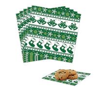 POPOYU 100 Sheets Christmas Wax Food Paper,12x12in Green Greaseproof Paper Sheets for Christmas Baking,Eco-Friendly Oil Proof Wrapping Papers for Burger,Sandwich,Food Baskets,Chrismtas Foods