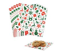 POPOYU 100 Sheets Christmas Wax Food Paper,12x12in Red and Green Greaseproof Paper Sheets for Christmas Baking,Eco-Friendly Oil Proof Wrapping Papers for Burger,Sandwich,Food Baskets,Chrismtas Foods