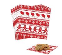 POPOYU 100 Sheets Christmas Wax Food Paper,12x12in Red Greaseproof Paper Sheets for Christmas Baking,Eco-Friendly Oil Proof Wrapping Papers for Burger,Sandwich,Food Baskets,Chrismtas Foods